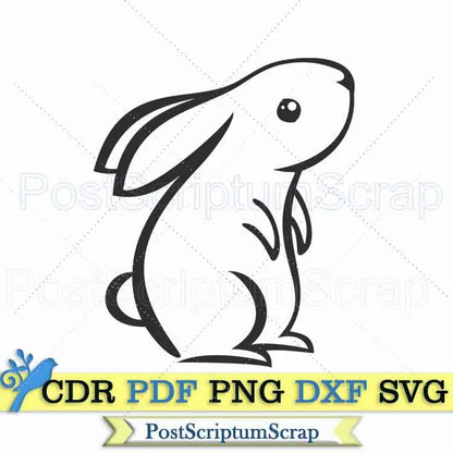 Rabbit easter svg clipart dxf silhouette cute animals PostScriptum Scrap