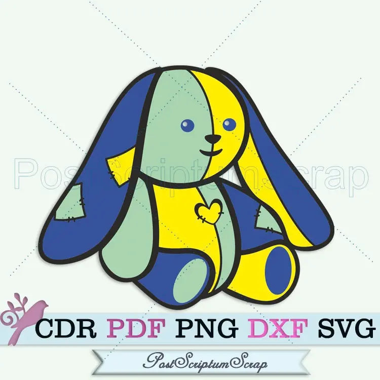 Rabbit quilt svg bunny sewing quilting block doll baby cartoon girl PostScriptum Scrap