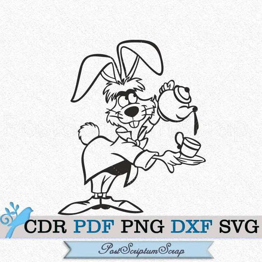 Rabbit svg alice in wonderland clipart png PostScriptum Scrap