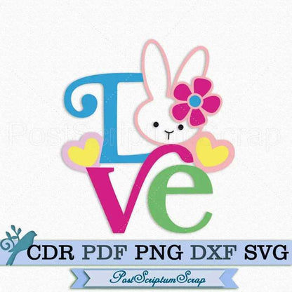 Rabbit svg mom love easter animal silhouette kawaii clipart PostScriptum Scrap