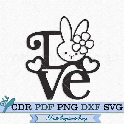 Rabbit svg mom love easter animal silhouette kawaii clipart PostScriptum Scrap