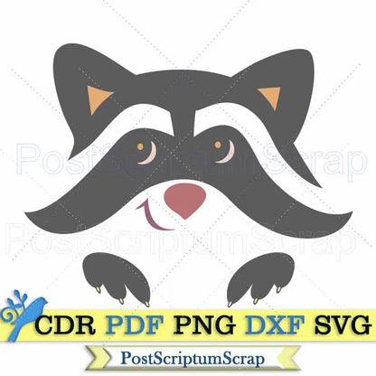 Raccoon svg silhouette clipart woodland animal cute PostScriptum Scrap