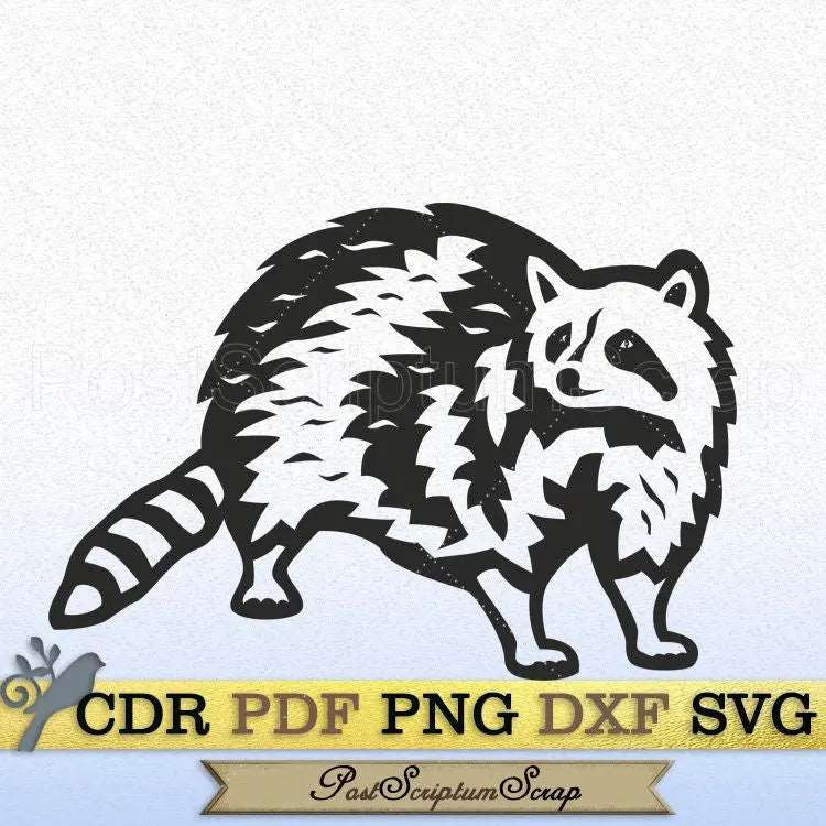 Raccoon svg woodland clipart animal cute silhouette shirt PostScriptum Scrap