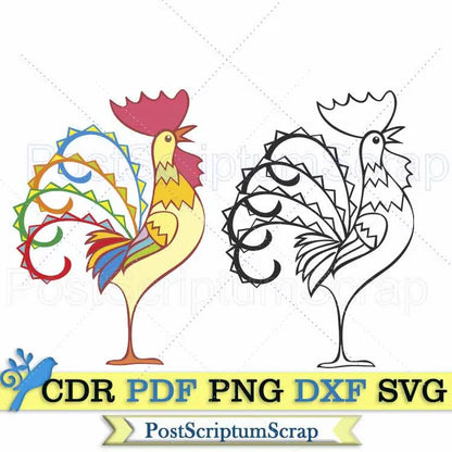 Rooster svg chicken clipart farm bird animal png farmhouse PostScriptum Scrap