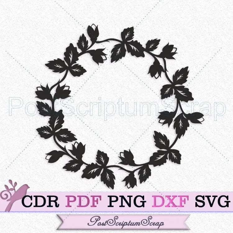 Rose svg wreath floral clipart png frame botanical PostScriptum Scrap