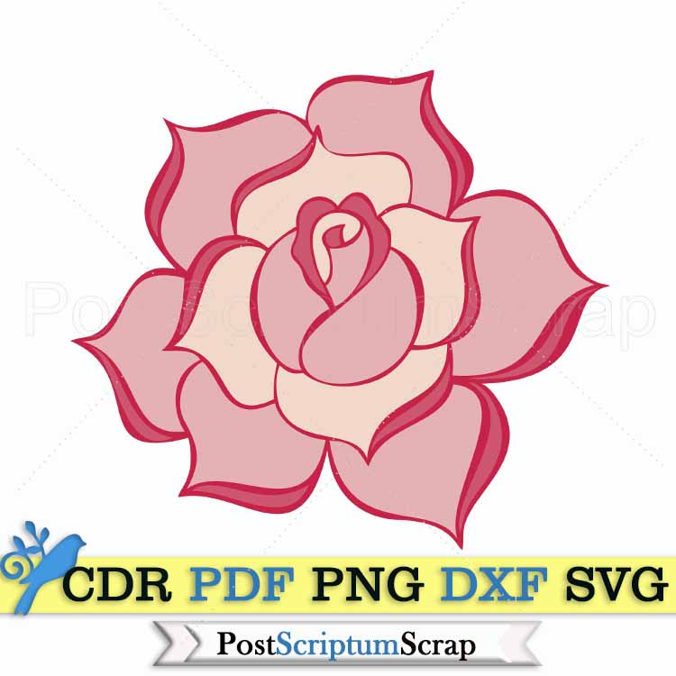 Rose svg clipart png vector cut file silhouette botanical