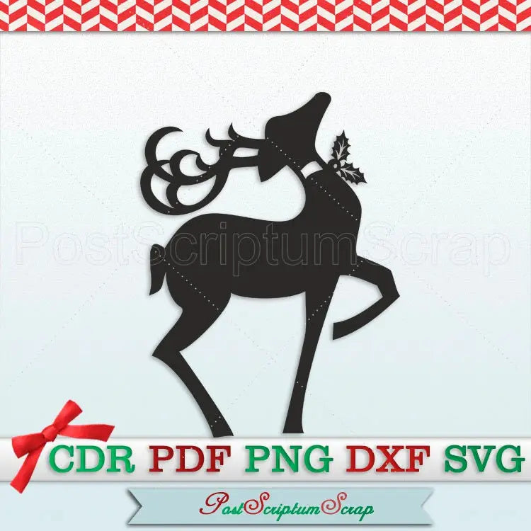 Rudolph Christmas cut file clipart PostScriptum Scrap