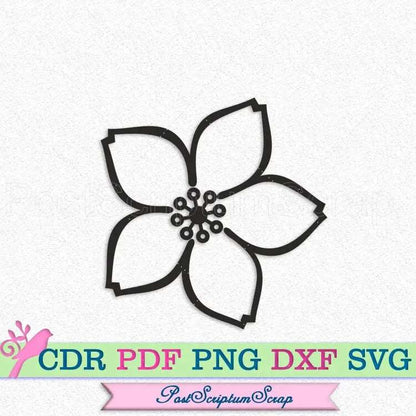 Sakura blossoms svg botanical clipart cherry floral spring garden PostScriptum Scrap