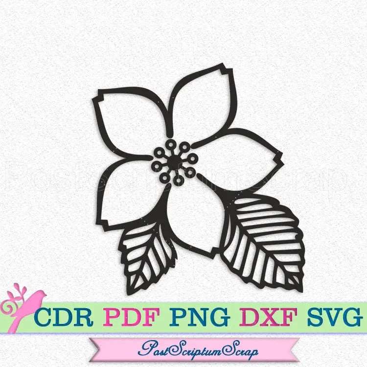 Sakura blossoms svg botanical clipart cherry floral spring garden PostScriptum Scrap