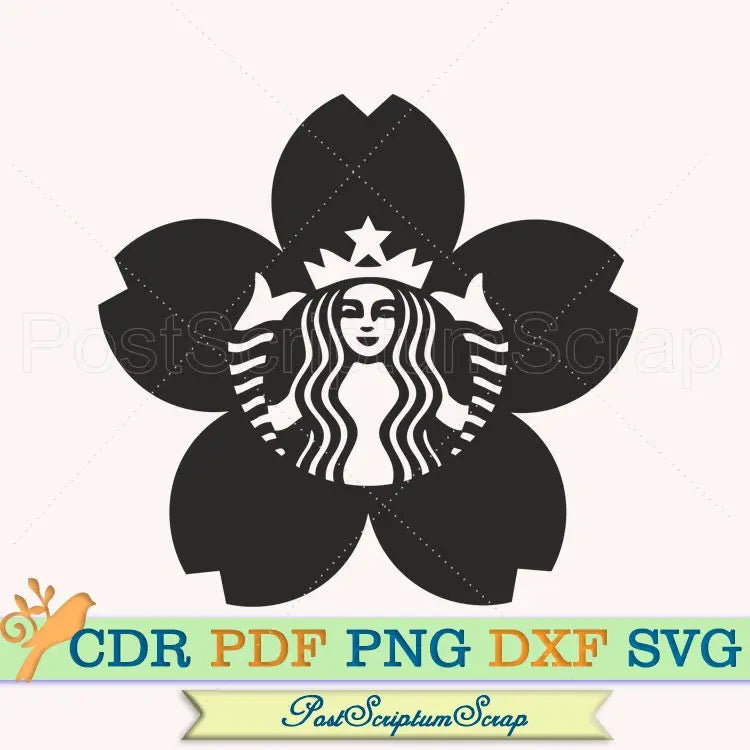 Sakura starbucks svg cricut flower cherry blossom png flower cup coffee PostScriptum Scrap