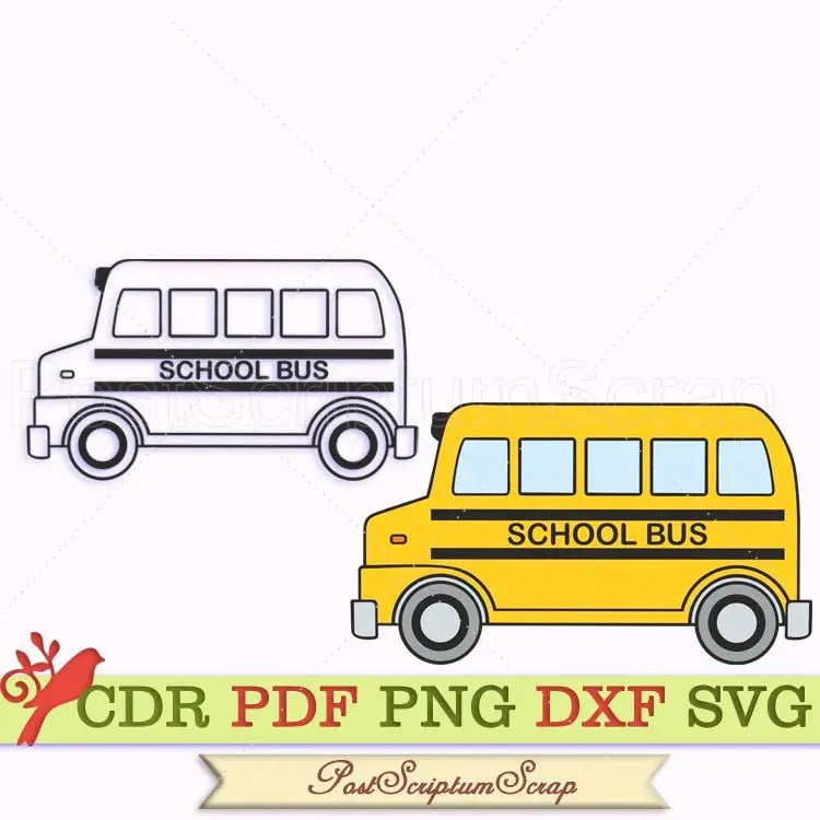 School bus svg clipart printable driver travel png teacher PostScriptum Scrap