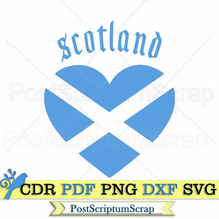 Scotland flag svg heart patriotic PostScriptum Scrap