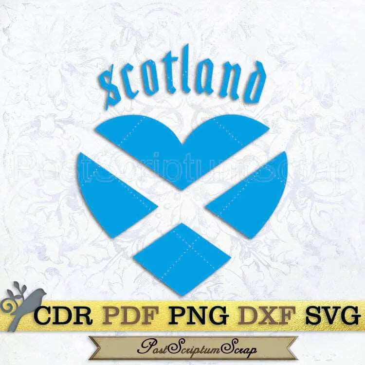 Scotland flag svg heart patriotic PostScriptum Scrap