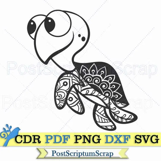 Sea Turtle svg zentangle hawaiian beach clipart ocean summer cricut animal PostScriptum Scrap