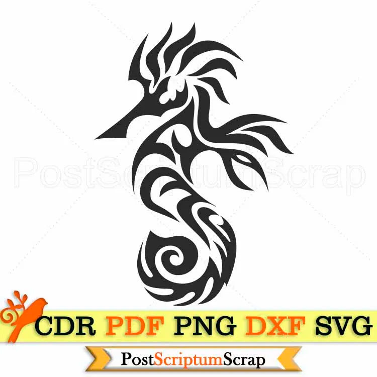 Seahorse Tatoo svg sea life clipart