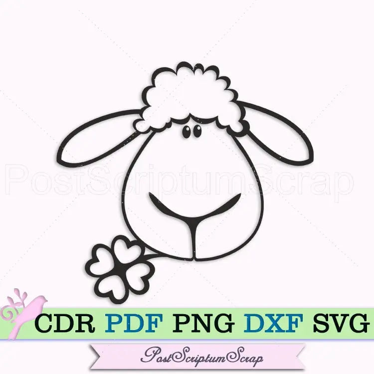 Sheep face svg amb farm animal easter PostScriptum Scrap