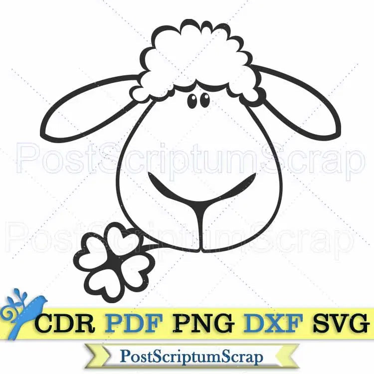 Sheep face svg amb farm animal easter PostScriptum Scrap