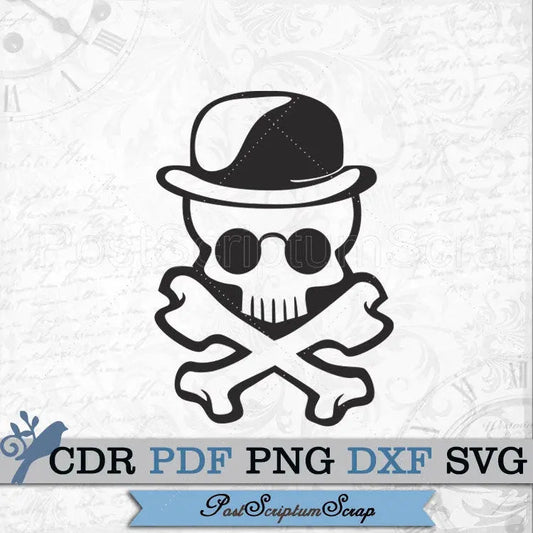 Skull svg steampunk tattoo clipart skeleton vector silhouette PostScriptum Scrap