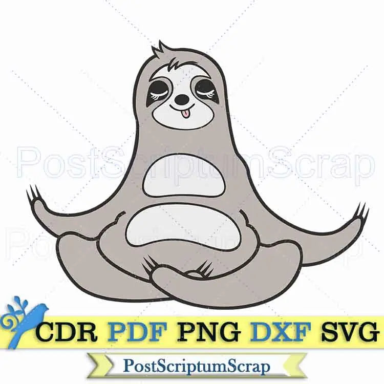 Sloth svg clipart png cute kawaii zoo animal PostScriptum Scrap