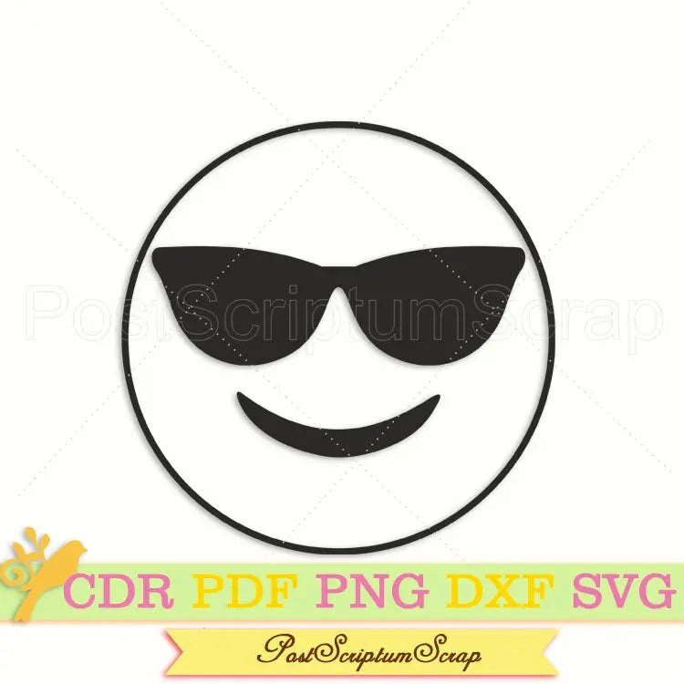 Smiley svg Emoji face clipart cricut png PostScriptum Scrap