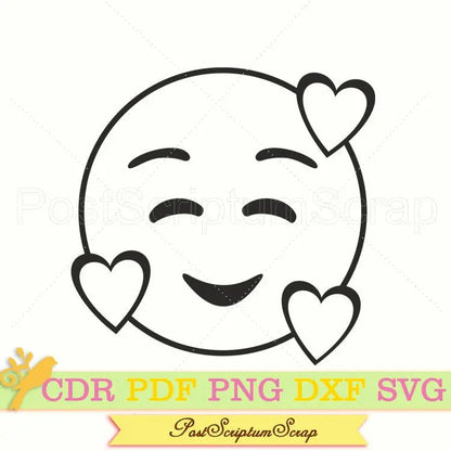 Smiley svg Emoji face clipart cricut png PostScriptum Scrap