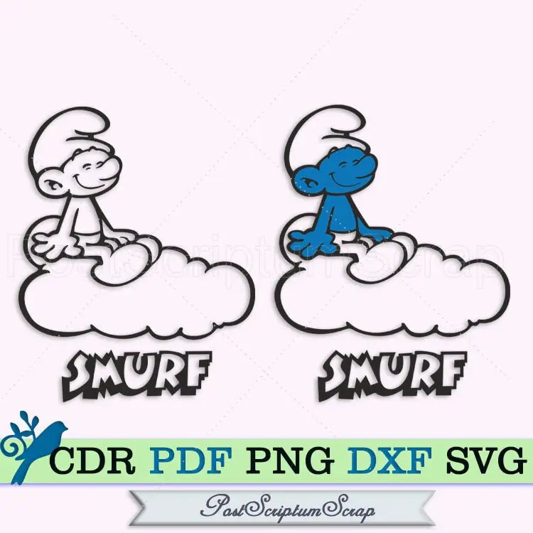 Smurf Clipart SVG cartoon kids comic book silhouette shirt PostScriptum Scrap