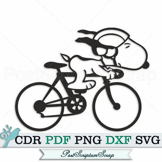 Snoopy Dog svg Sport bike svg silhouette dxf clipart shirt PostScriptum Scrap