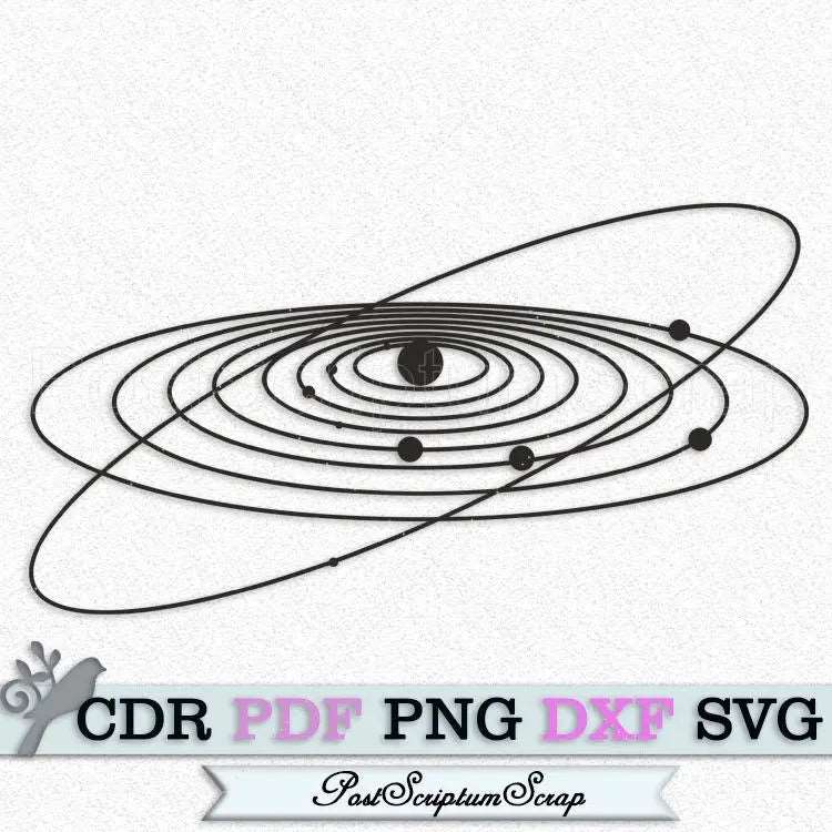 Solar System svg galaxy clipart sun planet earth saturn silhouette space PostScriptum Scrap