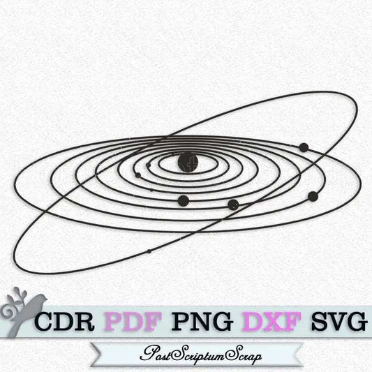 Solar System svg galaxy clipart sun planet earth saturn silhouette space PostScriptum Scrap