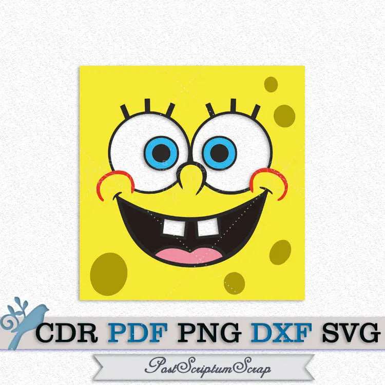 Spongebob clip art cartoon svg happy face nickelodeon png children kids vector PostScriptum Scrap