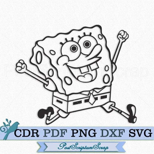 Spongebob svg Cartoon svg png kids silhouette t-shirt cricut PostScriptum Scrap