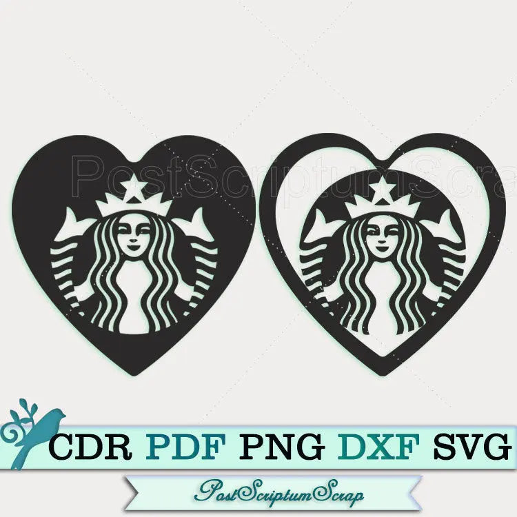 Starbucks svg coffee heart cricut png PostScriptum Scrap