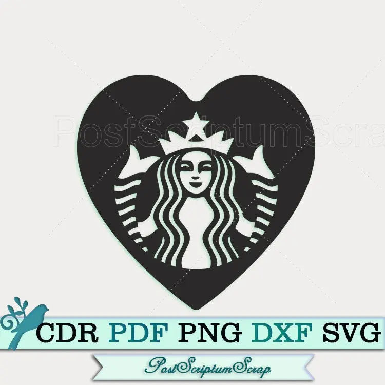 Starbucks svg coffee heart cricut png PostScriptum Scrap