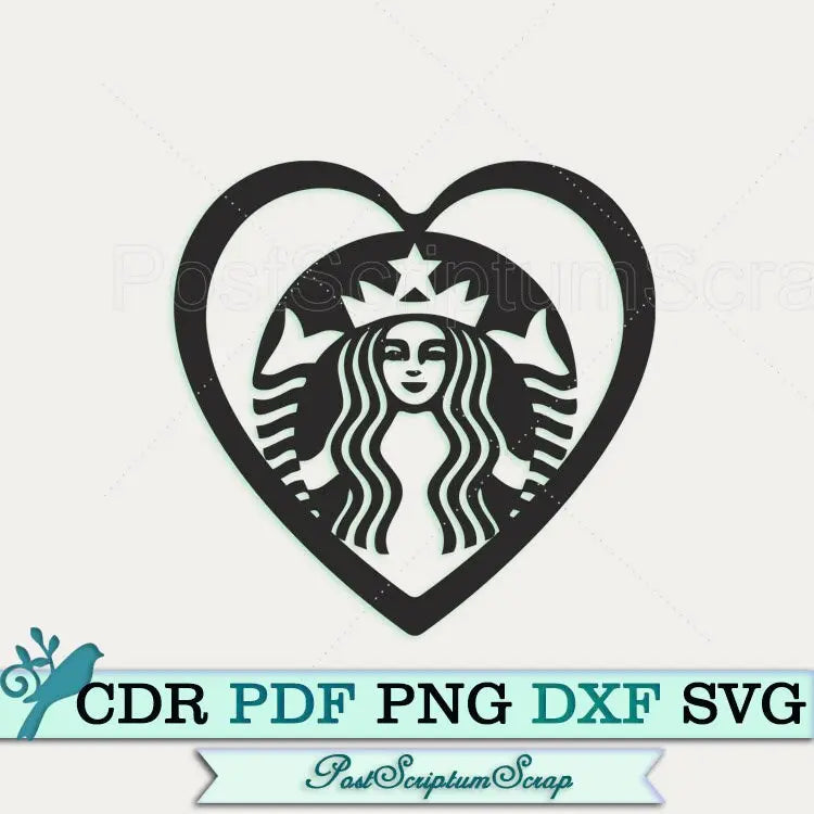 Starbucks svg coffee heart cricut png PostScriptum Scrap