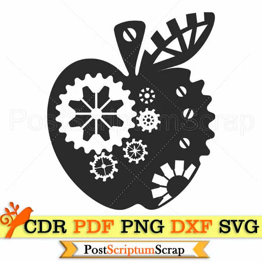 Steampunk svg Apple design