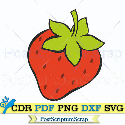 Strawberry SVG Clipart, Cherry SVG, Cute Fruit Vector for Cricut