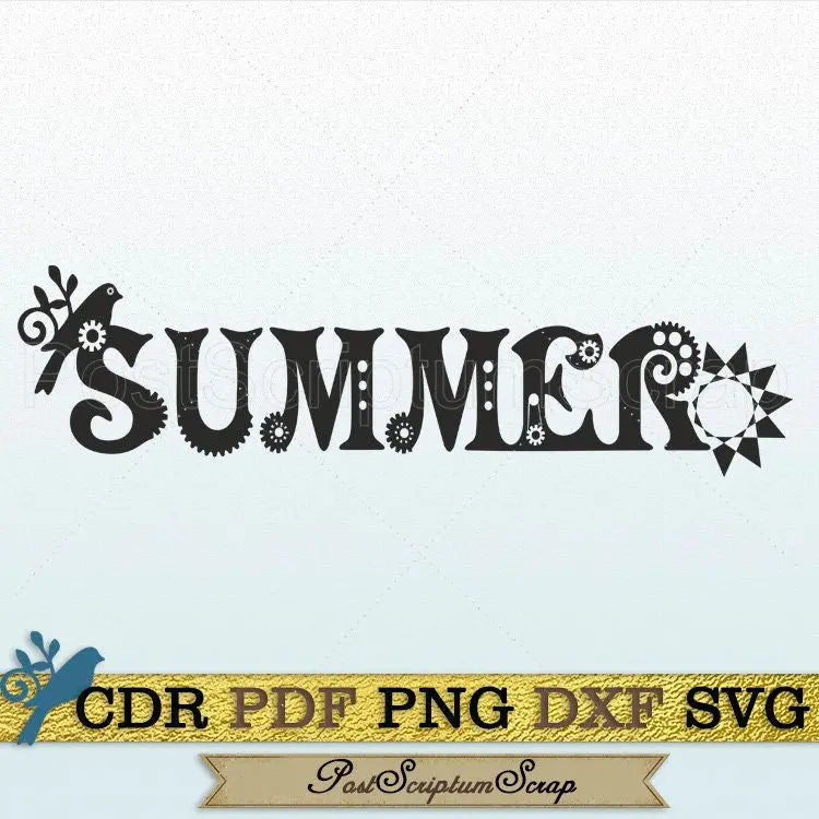 Summer svg Steampunk design vacation quote clip art decor PostScriptum Scrap