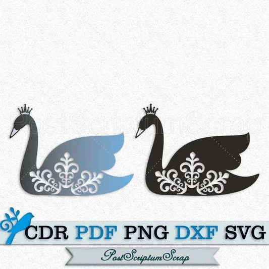 Swan princess svg clipart png crown animal bird silhouette vector PostScriptum Scrap