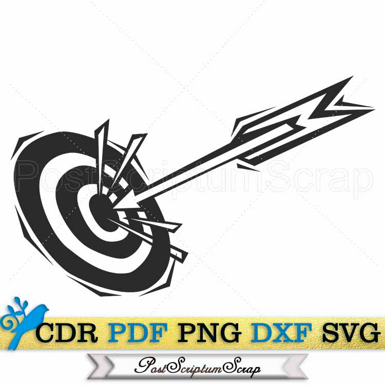 Target svg archery arrow silhouette shooting