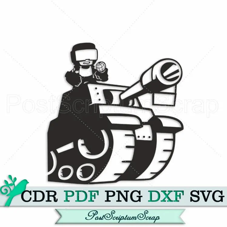 Tankman svg friday night funkin video game clipart PostScriptum Scrap