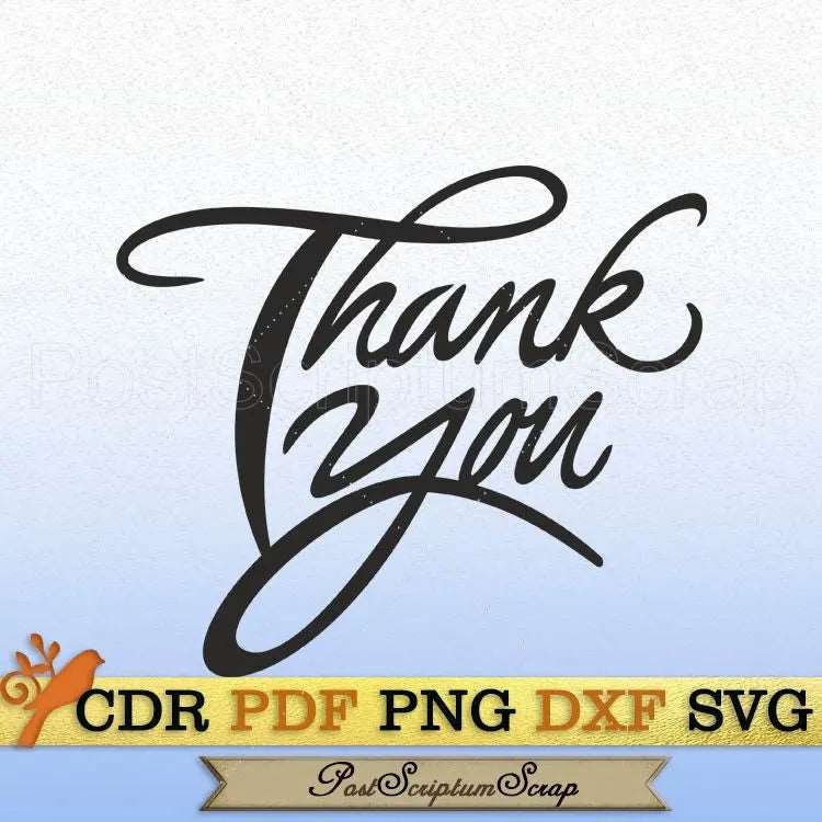 Thank you svg print cut printable quote silhouette PostScriptum Scrap