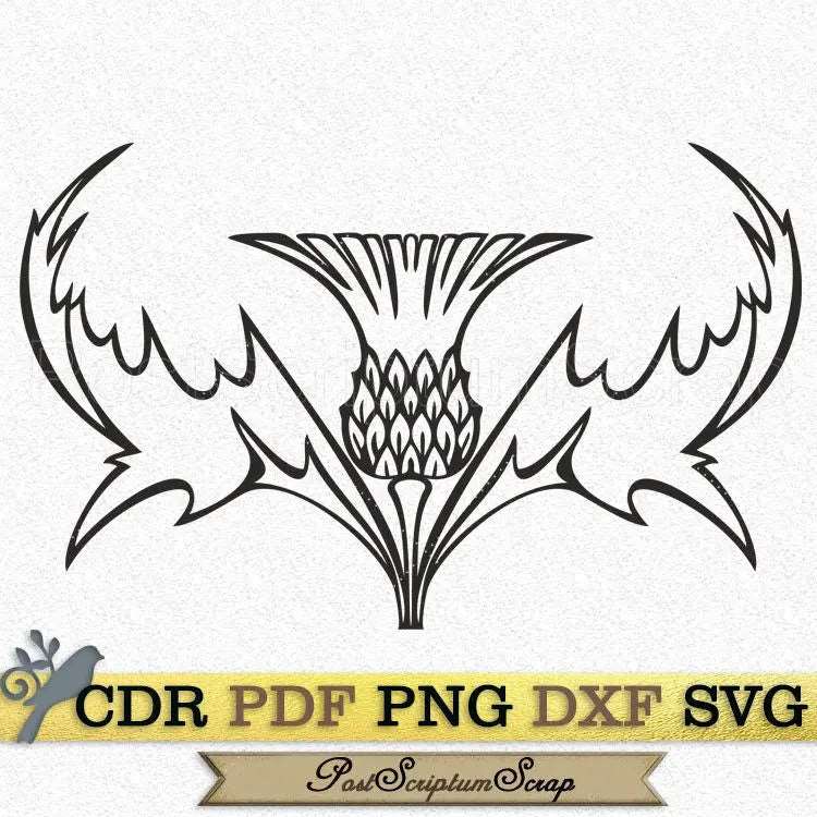 Thistle scottish svg clipart celtic vector scotland flower ornament design PostScriptum Scrap