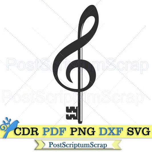 Treble clef svg music key clipart notes png PostScriptum Scrap