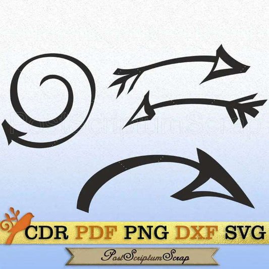 Tribal arrow svg clipart dxf png silhouette cricut designs PostScriptum Scrap