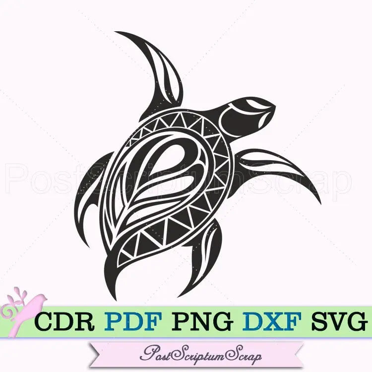 Turtle Hawaiian svg polynesian tattoo tropical clipart under the sea vector PostScriptum Scrap