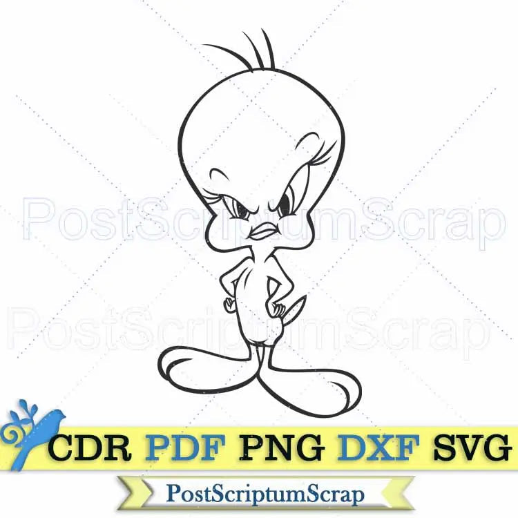 Tweety Bird svg chicken clipart cricut cartoon kids PostScriptum Scrap