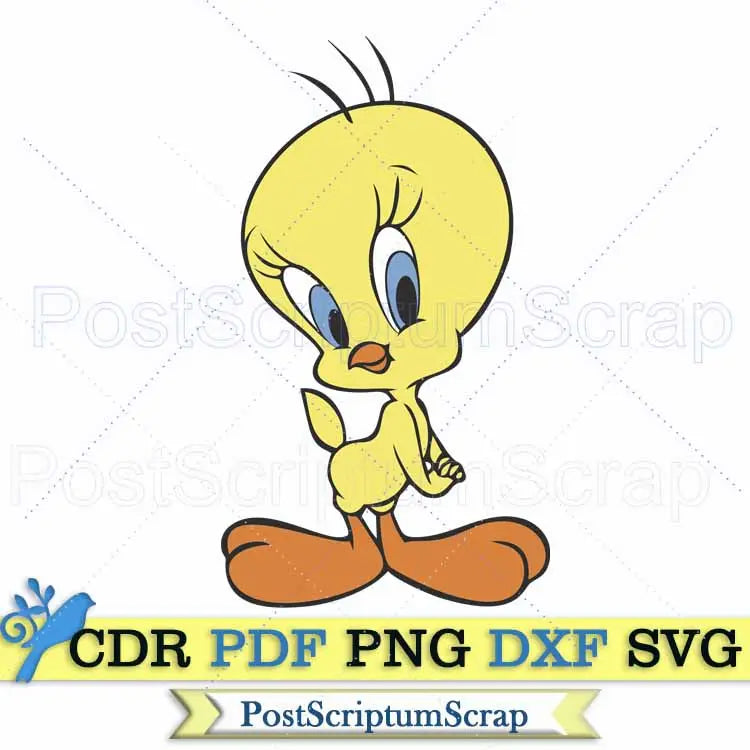 Tweety bird svg chicken cartoon  clipart png PostScriptum Scrap