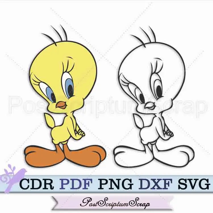 Tweety bird svg chicken cartoon  clipart png PostScriptum Scrap