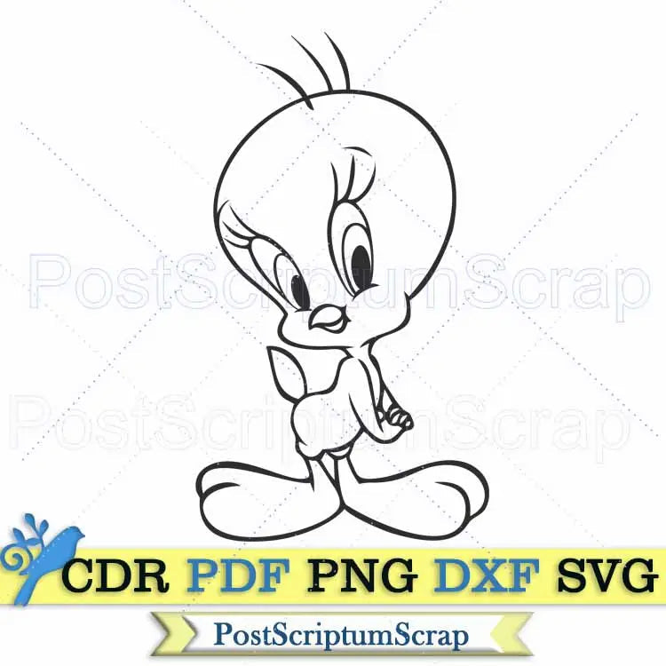 Tweety bird svg chicken cartoon  clipart png PostScriptum Scrap