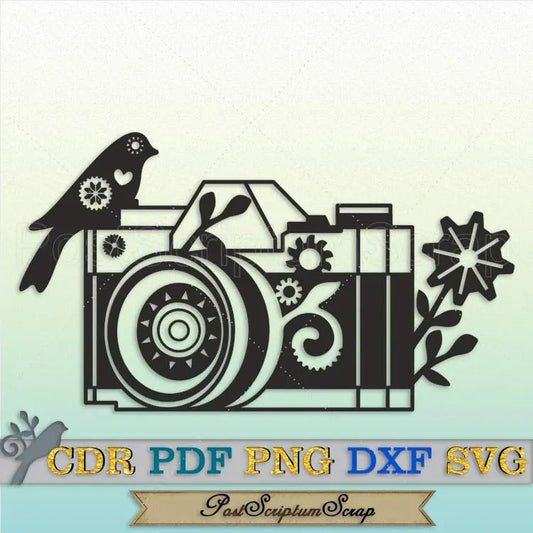 Vntage camera svg photography Steampunk clipart  vector film analog graphic PostScriptum Scrap